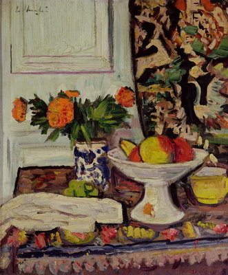 Fine Art Print of Peonies in a Chinese Vase, c.1928 by George Leslie Hunter