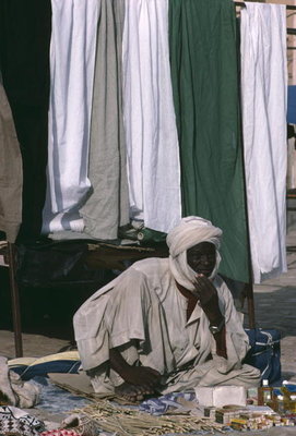 Fine Art Print of Vendor on the market place by Anonymous
