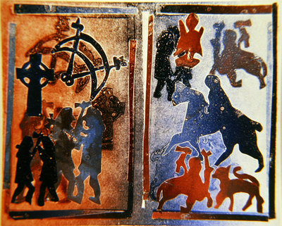 Pictish Images, 1994 (monotype) by Gloria Wallington - print