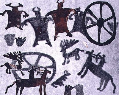 Cave Drawings, 1994 (monoprint) by Gloria Wallington - print