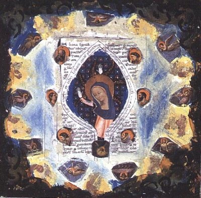 Angel, 1995 (mixed media on canvas) by Deirdre Kelly - print