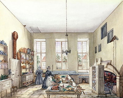 Fine Art Print of The Kitchen at Aynhoe, 3rd February 1847 by Lili Cartwright