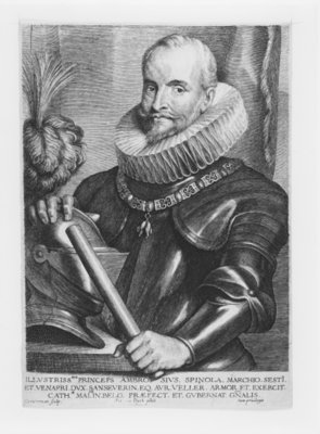 Fine Art Print of Portrait of General Ambrosio Spinola, engraved by Lucas Emil Vorstermann, 1638 by Sir Anthony van Dyck