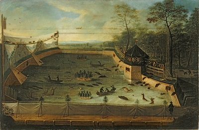 Fine Art Print of Imperial Hunt in the Park of Schwetzingen, 1730 by Jacobus Schlachter