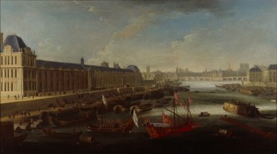 Fine Art Print of View of the Seine from the former Pont Barbier, Paris, 1668 by French School