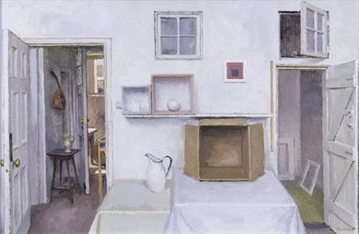 Open doors - Framed objects - Albers, 2004 (oil on canvas) by Charles E. Hardaker - print