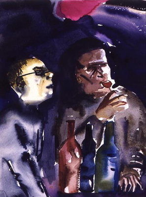 Fine Art Print of Jazz Cafe, 1998 by Hilary Rosen
