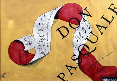 Don Pasquale (pen &amp; ink and w/c on paper) by Carolyn Hubbard-Ford - print