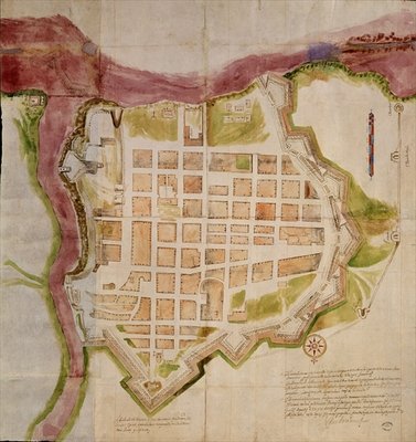 Fine Art Print of The City of Santo Domingo, 1608 by Spanish School