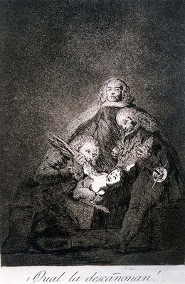 Fine Art Print of How they pluck her!, plate 21 of 'Los caprichos', pub. 1799 by Francisco Jose de Goya y Lucientes