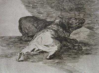Fine Art Print of He gets something out of it, plate 40 of 'The Disasters of War', 1810-14, pub. 1863 by Francisco Jose de Goya y Lucientes