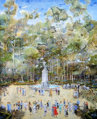 The-dansant, Tea Evening, La Ciudadela, 2003 (oil on canvas) by James Reeve - print