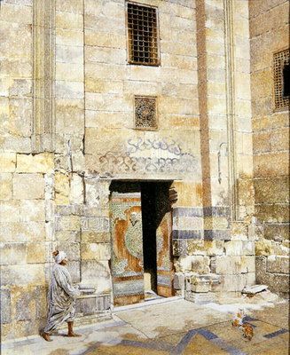Doorway in Cairo, 1986 (oil on canvas) by James Reeve - print
