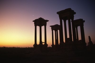 Fine Art Print of The tetrapylon on the colonnaded central street by Anonymous
