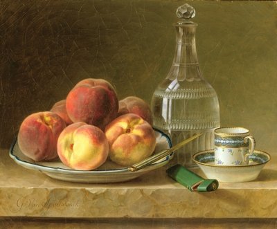 Fine Art Print of Still life with peaches by Gerard van Spaendonck