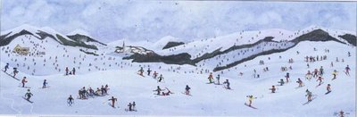 On the Slopes, 1995 (w/c) by Judy Joel - print