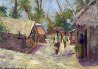Zanzibar Village, 2001 (mixed media) by Karen Armitage - print