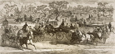 Fine Art Print of Central Park Drive, New York, in c.1870, from 'American Pictures' published by the Religious Tract Society, 1876 by English School