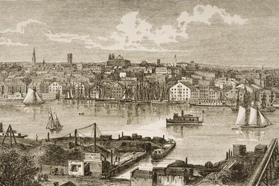 Fine Art Print of Baltimore, in c.1870, from 'American Pictures' published by the Religious Tract Society, 1876 by English School