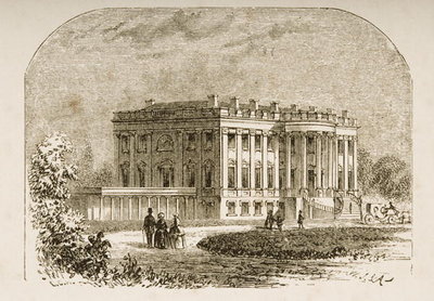 Fine Art Print of The White House, in c.1870, from 'American Pictures' published by the Religious Tract Society, 1876 by English School