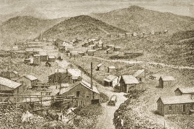 Fine Art Print of Silver City, Nevada, c.1870, from 'American Pictures', published by The Religious Tract Society, 1876 by English School