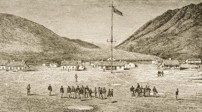 Fine Art Print of Fort Douglas Camp and Red Buttes Ravine near Salt Lake City, Utah, 1870s, c.1880 by Reverend Samuel Manning