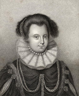 Fine Art Print of Lady Margaret Russell, engraved by Bocquet, illustration from 'A catalogue of Royal and Noble Authors, Volume II', published in 1806 by English School