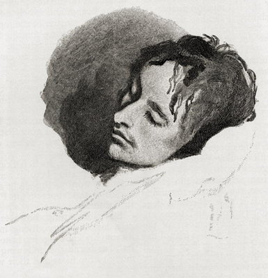 Fine Art Print of John Keats in his Last Illness, from 'The Century Illustrated Monthly Magazine', May to October, 1883 by Joseph Severn