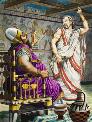 Fine Art Print of Ehud holding the dagger with which he will kill the Moabite King Eglon by Peter Jackson