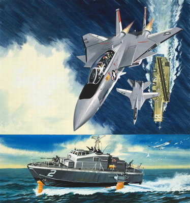 Fine Art Print of Aircraft and Hydrofoil by Wilf Hardy