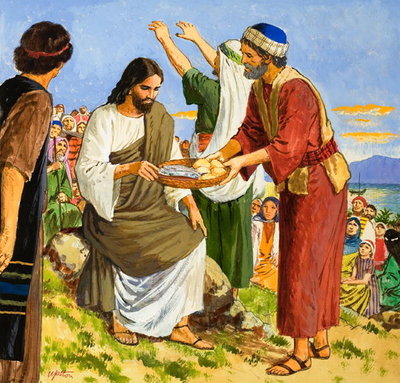 Fine Art Print of Feeding the Five Thousand by Clive Uptton