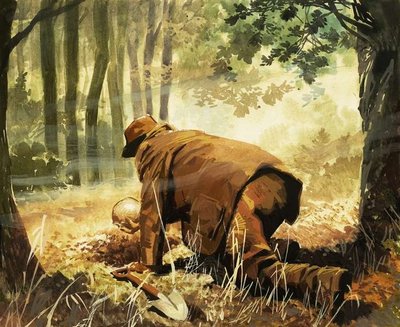Fine Art Print of Piltdown Man - the 'discovery' imagined by English School