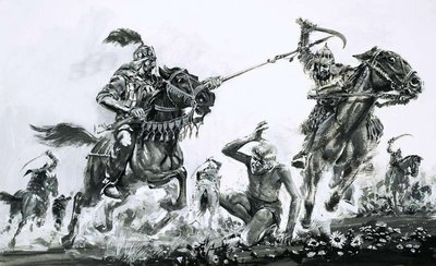 Fine Art Print of Hans Schiltberger was saved on the Turkish battle fields by the warrior Soleiman by Graham Coton