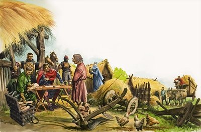 Fine Art Print of The Wonderful Story of Britain: The Domesday Book by Peter Jackson