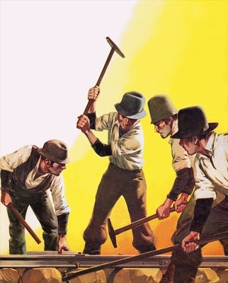 Fine Art Print of The Making of America: Working on the Railroad by Angus McBride
