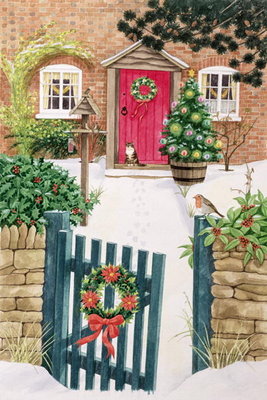 Fine Art Print of Snowy Front Garden by Linda Benton