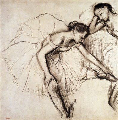Fine Art Print of Two Dancers Resting by Edgar Degas