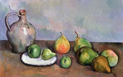 Fine Art Print of Still Life with Pitcher and Fruit, 1885-87 by Paul Cezanne