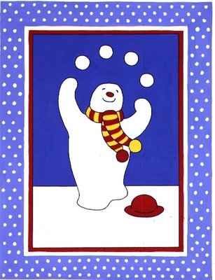 Juggling Snowman by Lavinia Hamer - print