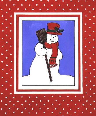 Snowman with his Broom by Lavinia Hamer - print