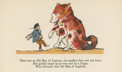 Fine Art Print of "There was an Old Man of Leghorn, the smallest that ever was born", from 'A Book of Nonsense', published by Frederick Warne and Co., London, c.1875 by Edward Lear