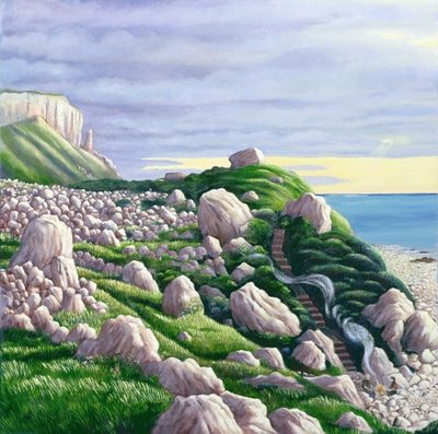 Hallelujah Bay, 1999 (oil on canvas) by Liz Wright - print
