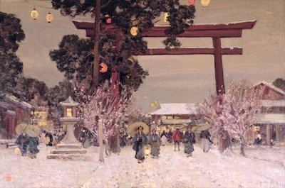 Fine Art Print of View of a Shinto Shrine, c.1889 by Sir Alfred East