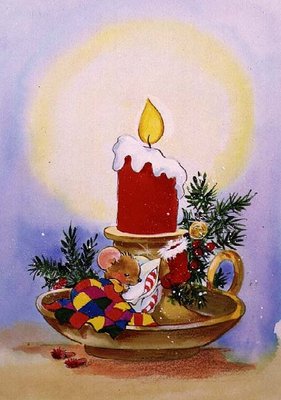 A Mouse Asleep in a Candle Holder by Diane Matthes - print