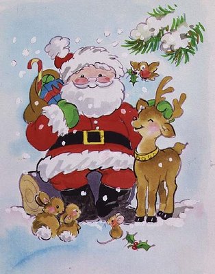 Santa Claus and his Little Helpers by Diane Matthes - print