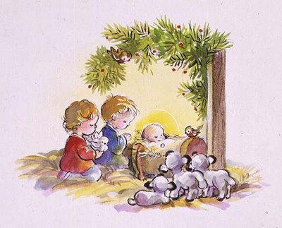 Children Around a Manger by Diane Matthes - print