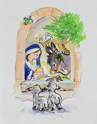 Snowy Bethlehem, 1996 (w/c) by Diane Matthes - print