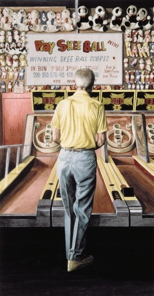 Skee Ball, My Father (Coney Island) 1990 (w/c on paper) by Max Ferguson - print