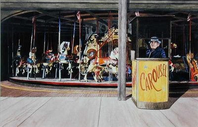 Carousel I (Coney Island) 1989 (w/c on paper) by Max Ferguson - print