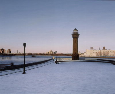 Roosevelt Island Lighthouse, 1991 (oil on canvas) by Max Ferguson - print